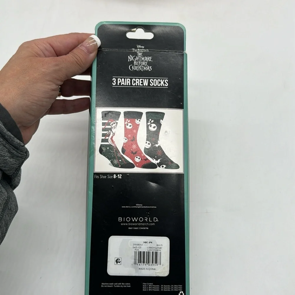 The Nightmare Before Christmas 3 Pair Crew Socks
